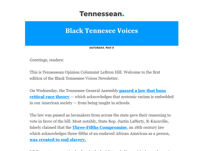 Black Tennessee Voices newsletter