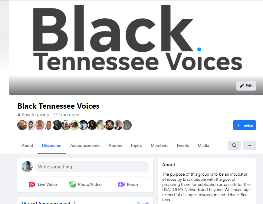 Black Tennessee Voices Facebook group
